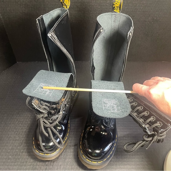 Double Zipper Dr Martens Patent Leather 14 Hole Tall Boots UK 3 US 5 - Picture 9 of 15